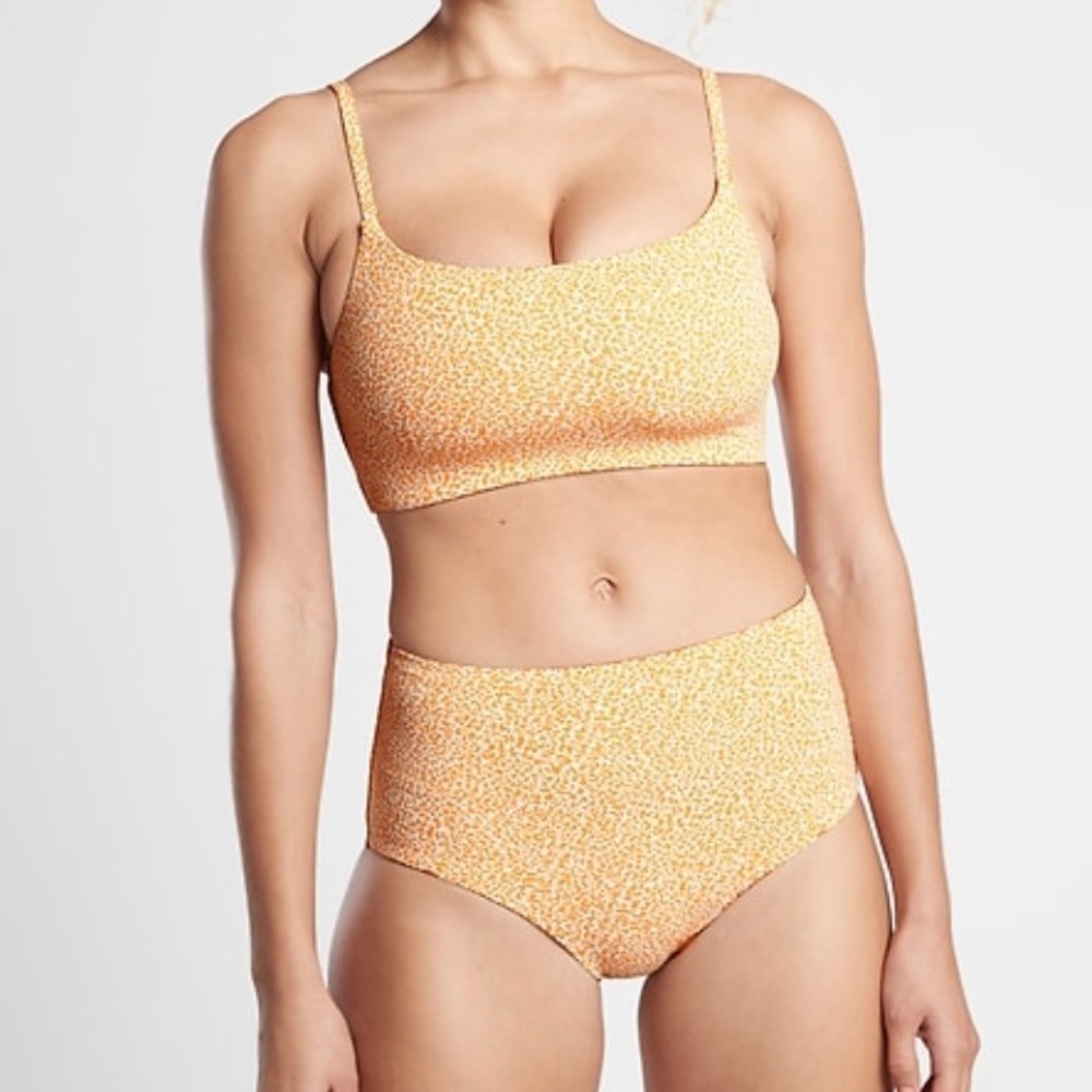 ATHLETA NWT Jacquard Cheetah Hi Waist Swim Bottom